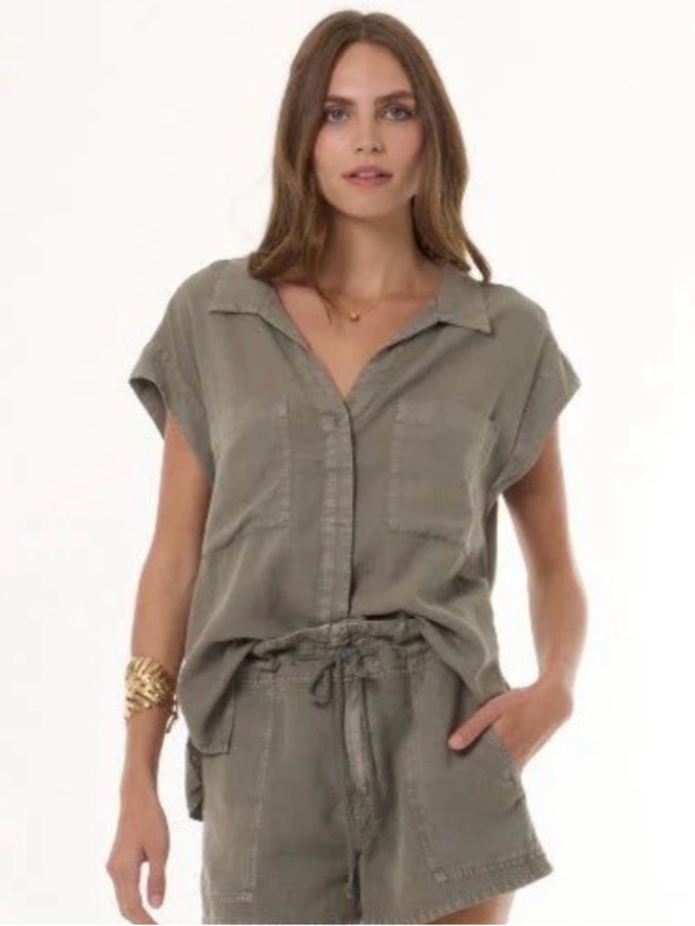 Brand New Never been worn with tags YFB Bailee top in desert sage pigment